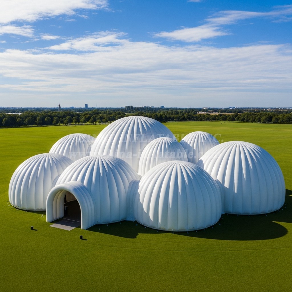 Tent1-6231 White Dome Cluster Inflatable Dome