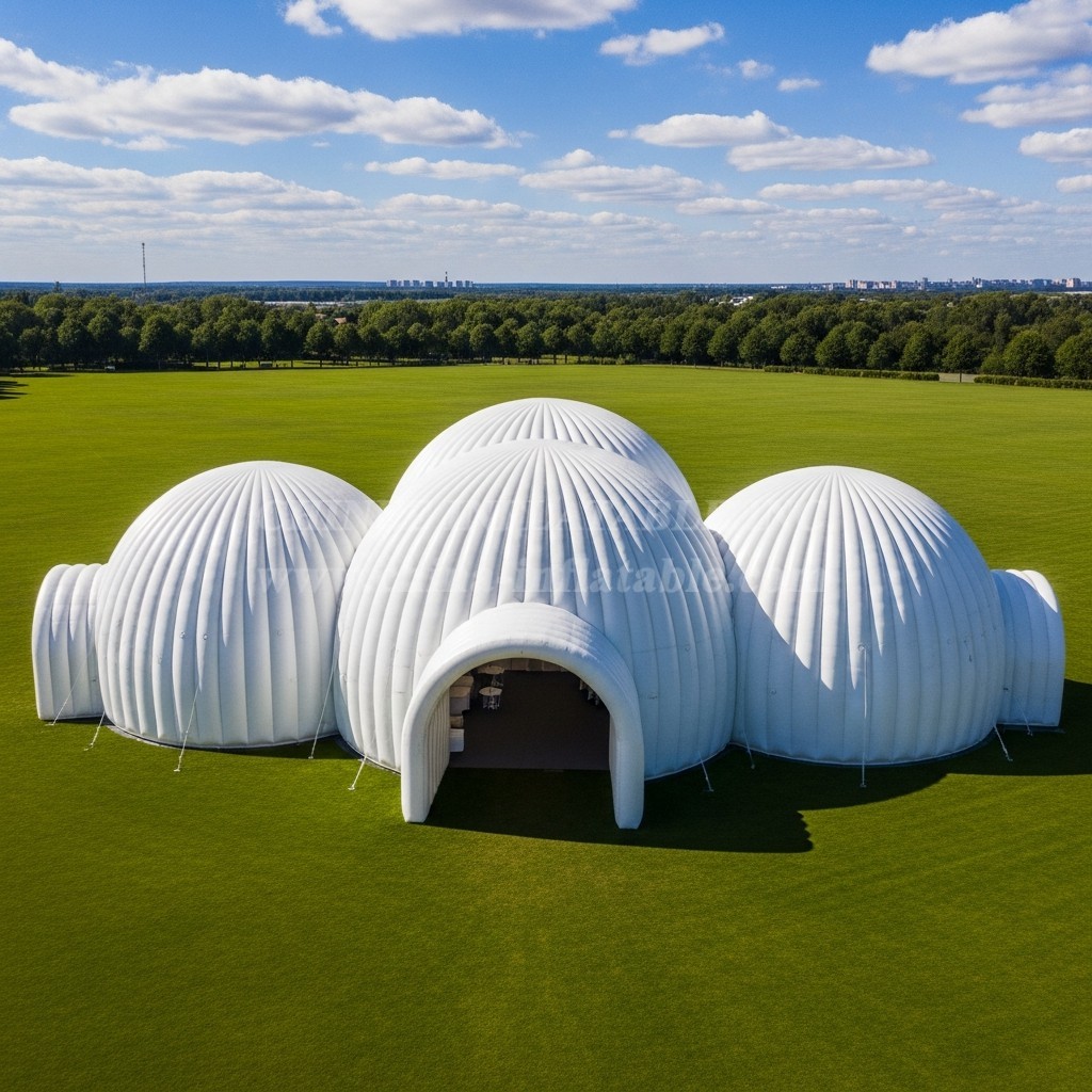 Tent1-6234 White Dome Cluster Inflatable Dome
