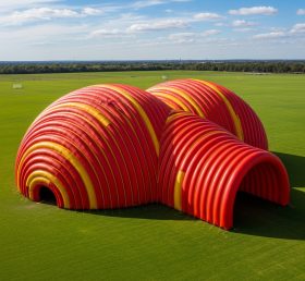 Tent1-6271 Red Swirl Stripe Inflatable Dome