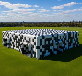 Tent1-6367 Black White Inflatable Checkerboard Structure