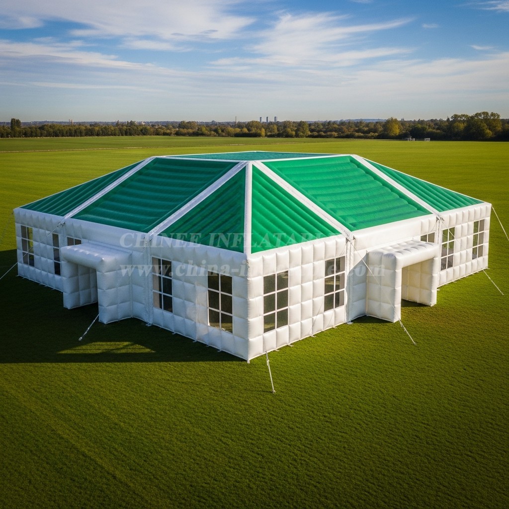 Tent1-6418 Green White Inflatable Event Tent