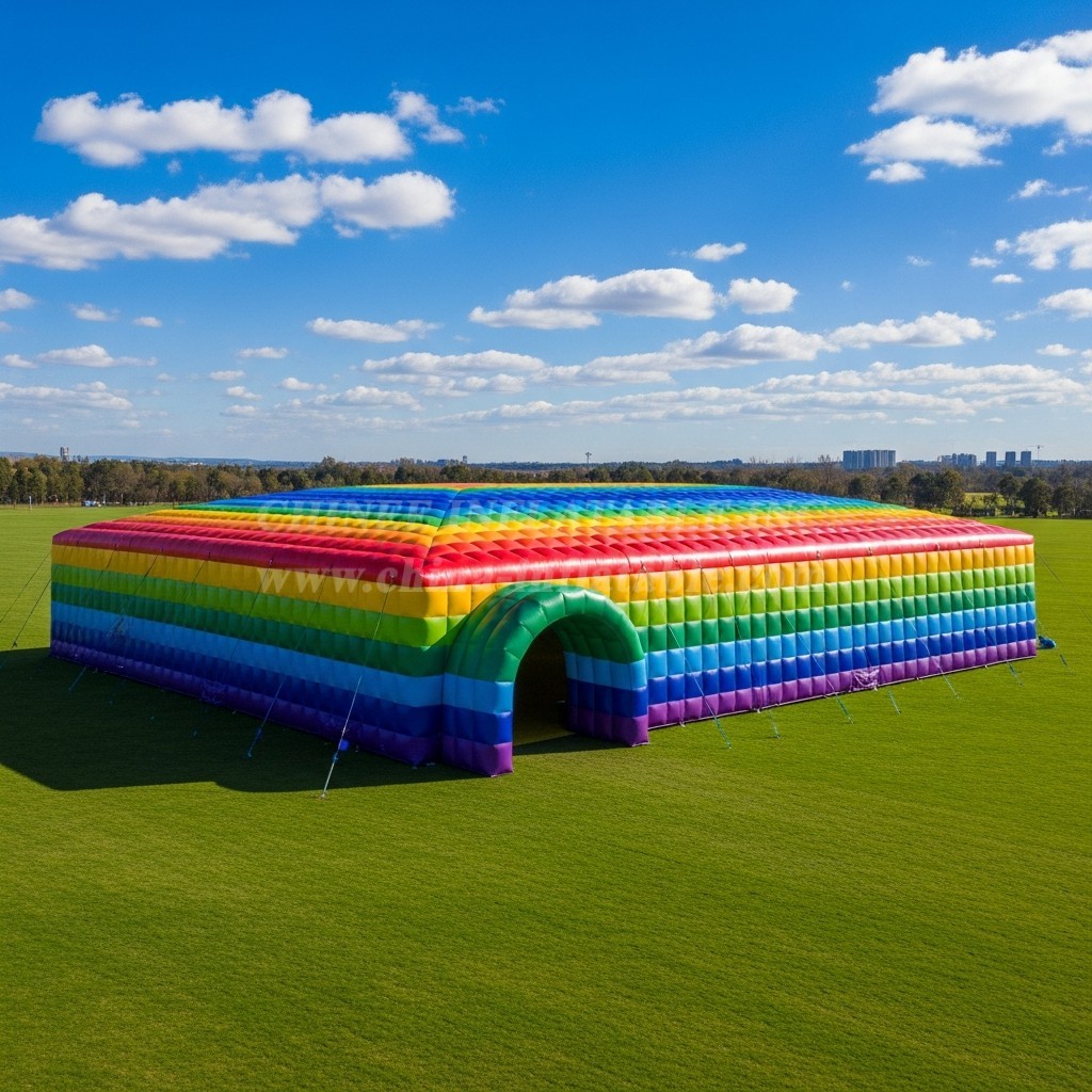 Tent1-6502 Rainbow Striped Inflatable Tent