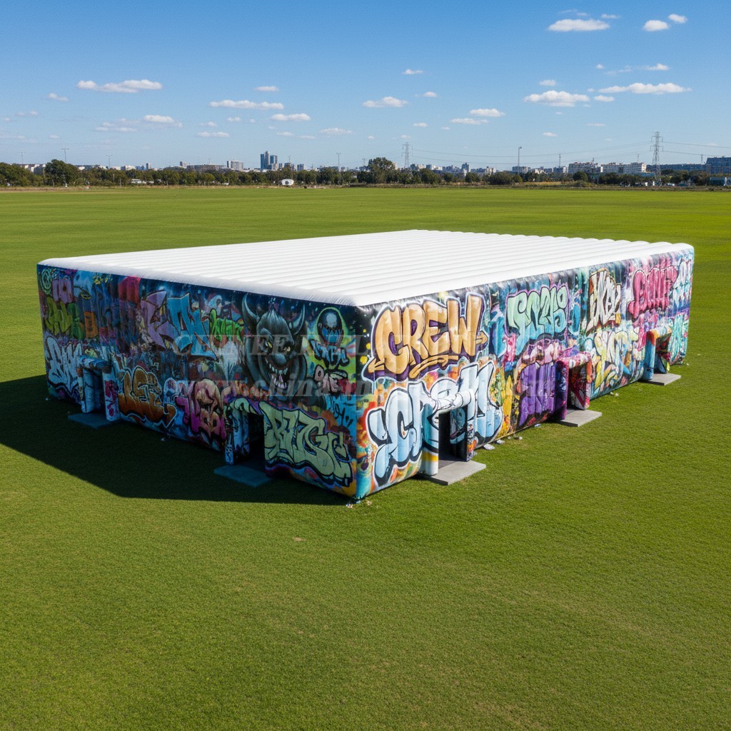 Tent1-6599 Graffiti Inflatable Cube Tent