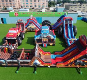 CR2-476 Monster Trucks Theme Inflatable Challenging Run