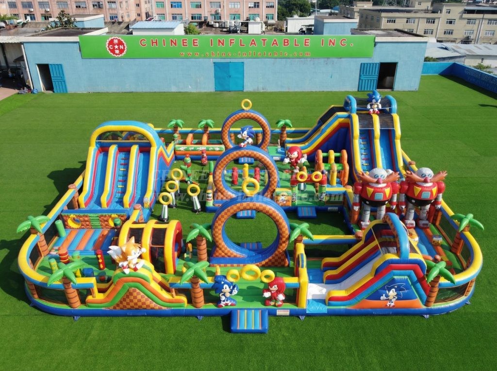 CR2-482 Sonic Theme Inflatable Challenging Run