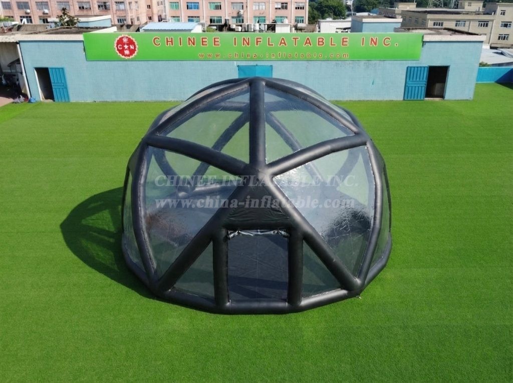 Tent1-5049A Black Spherical Structure Inflatable Bubble Tent