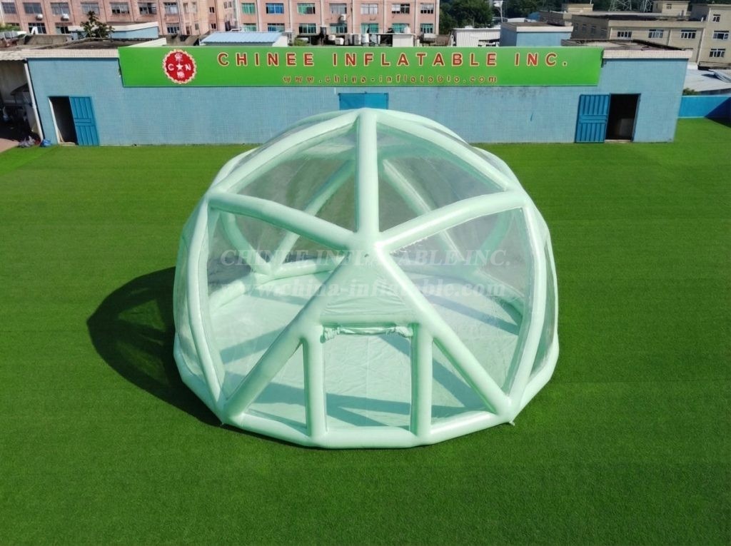 Tent1-5049G Light Green Spherical Structure Inflatable Bubble Tent