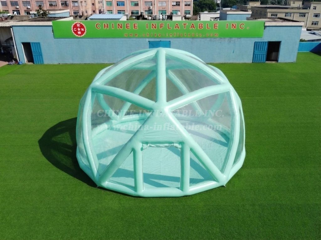 Tent1-5049H Mint Green Spherical Structure Inflatable Bubble Tent