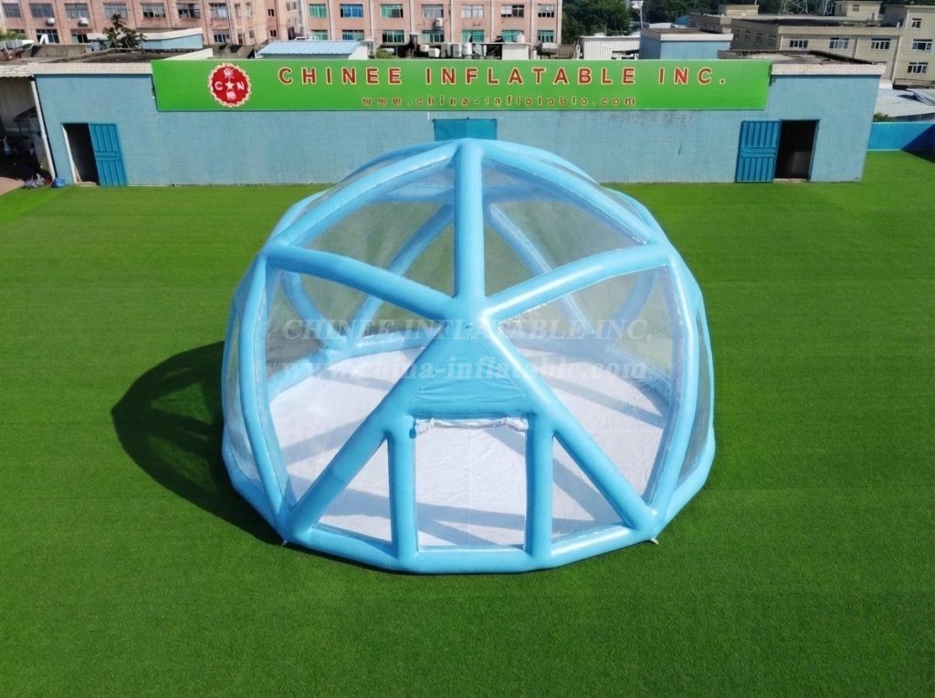 Tent1-5049N Sky Blue Spherical Structure Inflatable Bubble Tent