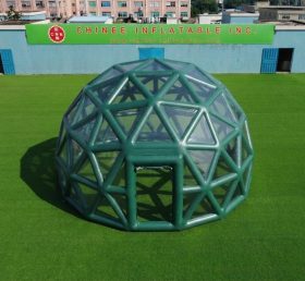 Tent1-5041D Dark Green Spherical Structure Inflatable Bubble Tent