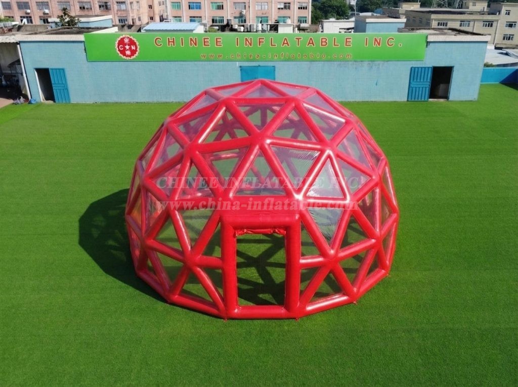 Tent1-5041M Red Spherical Structure Inflatable Bubble Tent