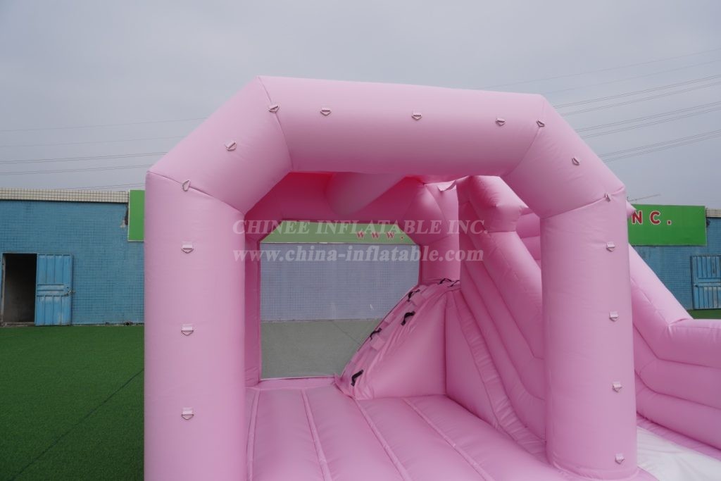 T2-3249H Pink Bouncy Castle with Slide