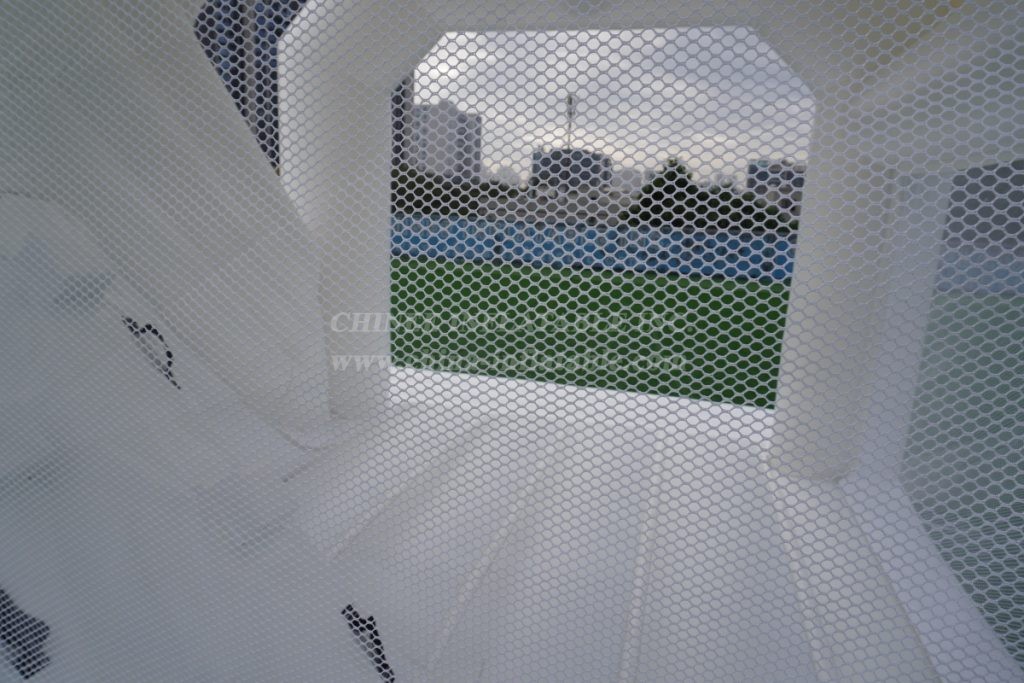 T2-3249G Pure White Bouncy Castle with Slide