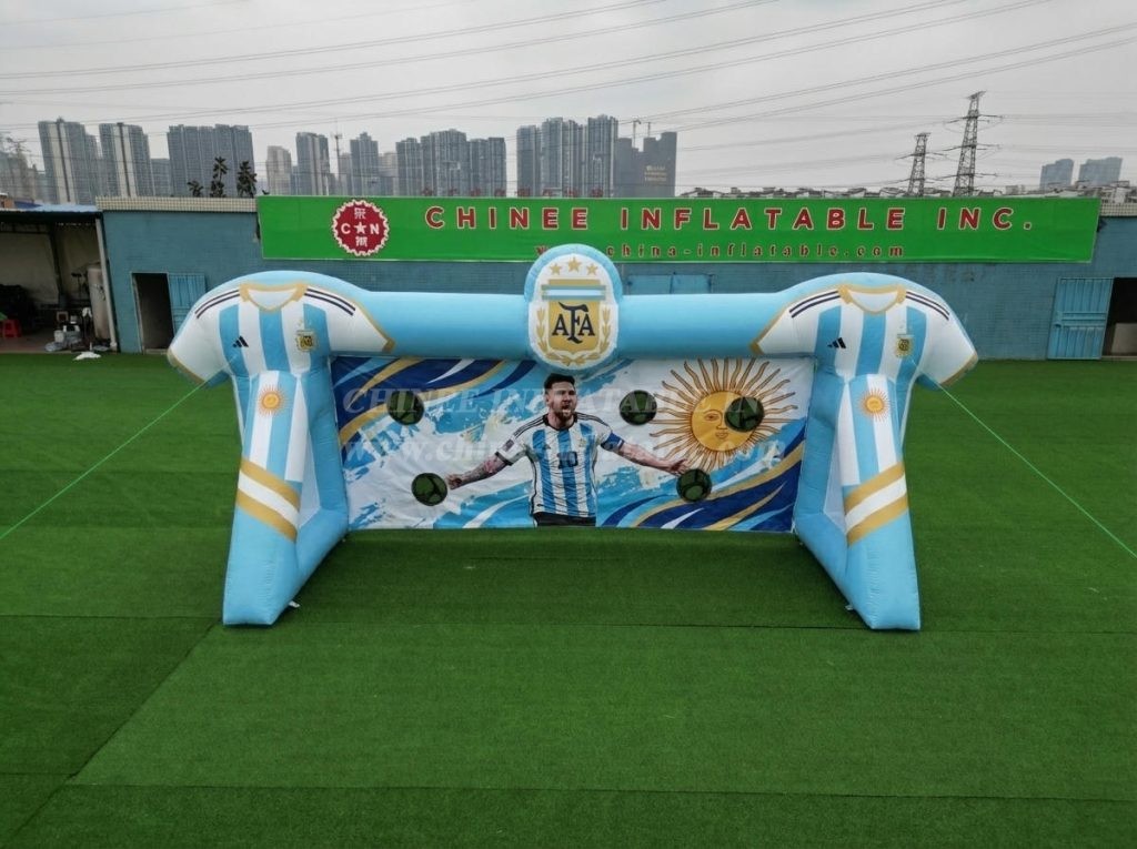 T11-7020 Argentina National Team Theme Inflatable Football Shoot Out Game