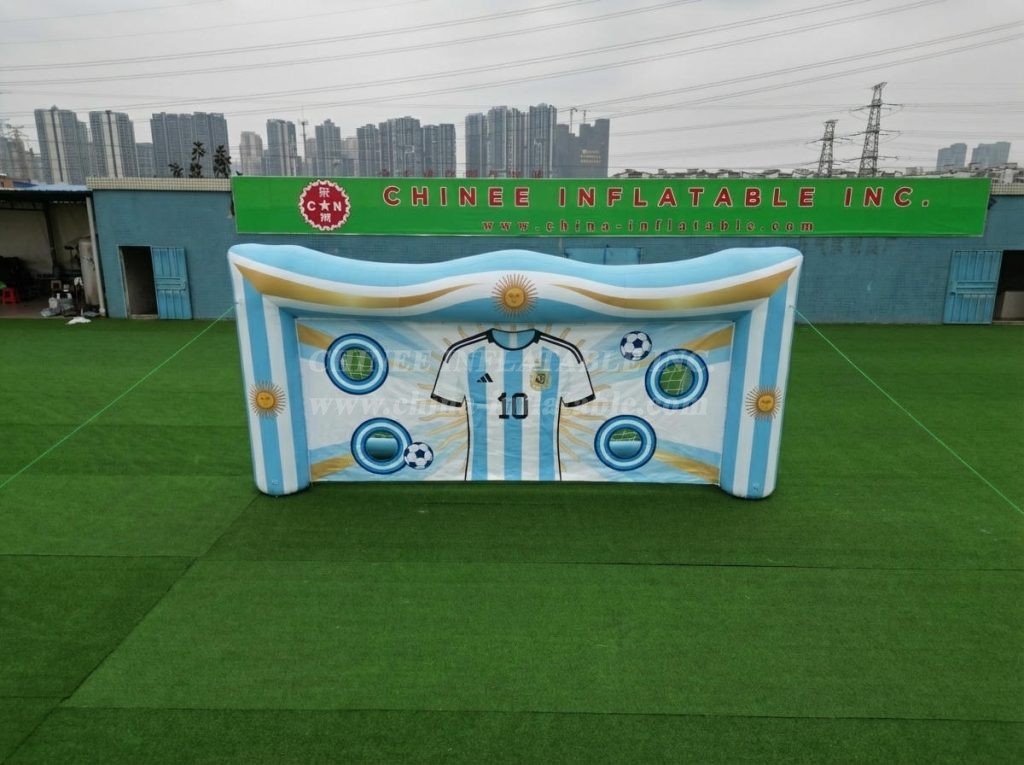 T11-7022 Argentina National Team Theme Inflatable Football Shoot Out Game