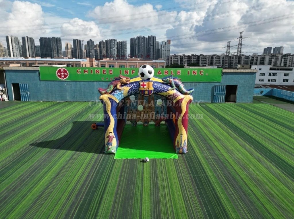 T11-7049 Barcelona Theme Inflatable Football Shoot Out Game