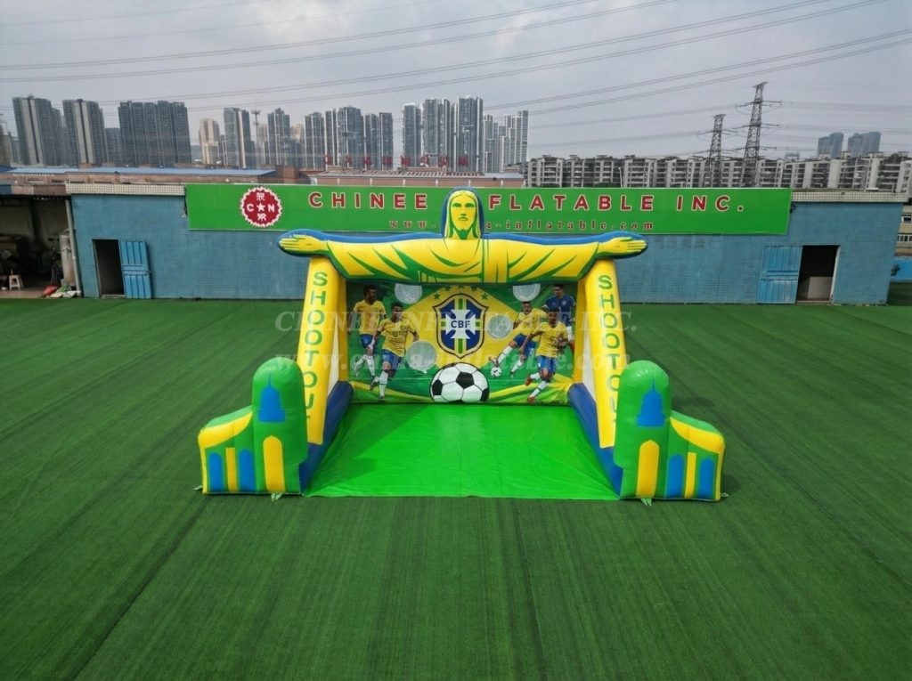 T11-7084 Brazil National Team Theme Inflatable Football Shoot Out Game