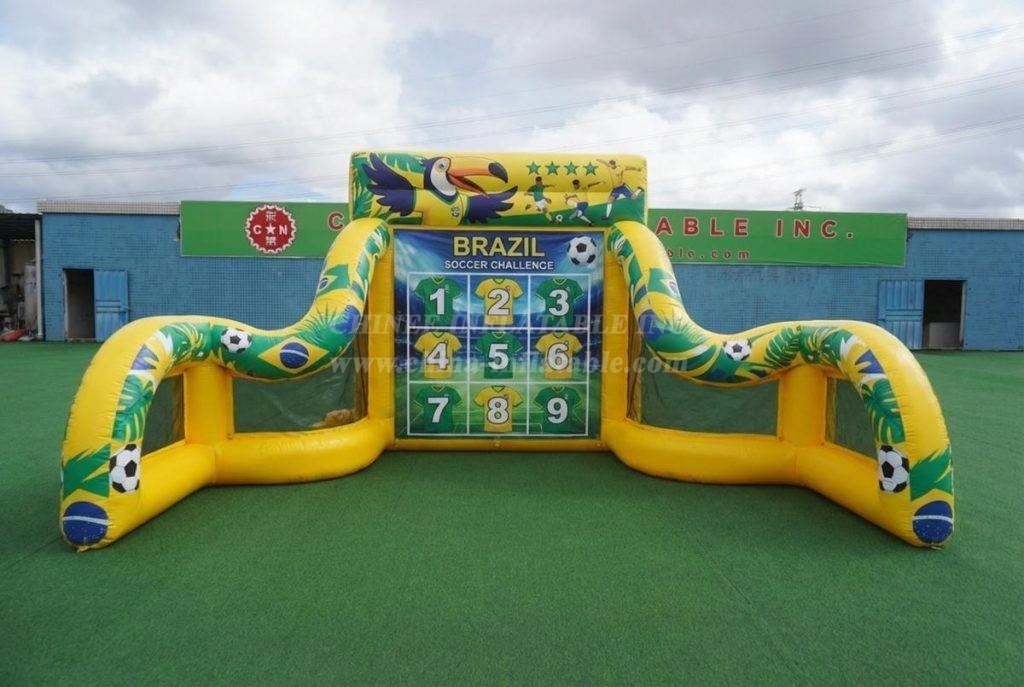 T11-7085 Brazil National Team Theme Inflatable Football Shoot Out Game