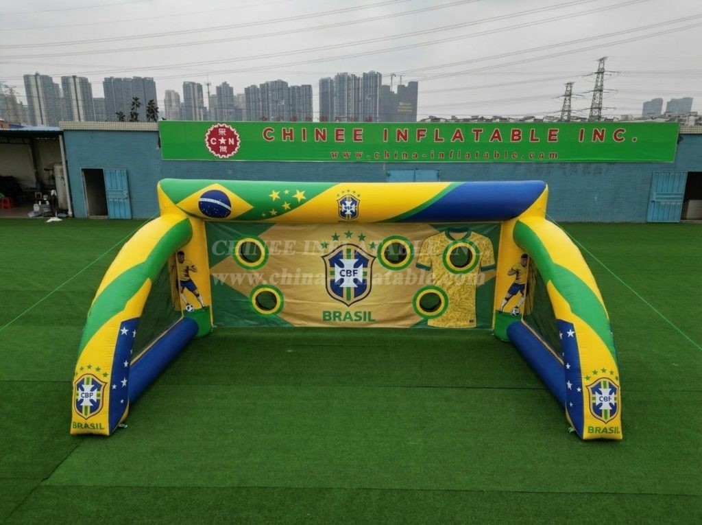 T11-7091 Brazil National Team Theme Inflatable Football Shoot Out Game