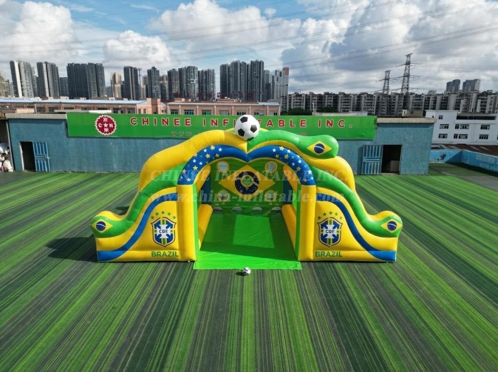 T11-7096 Brazil National Team Theme Inflatable Football Shoot Out Game