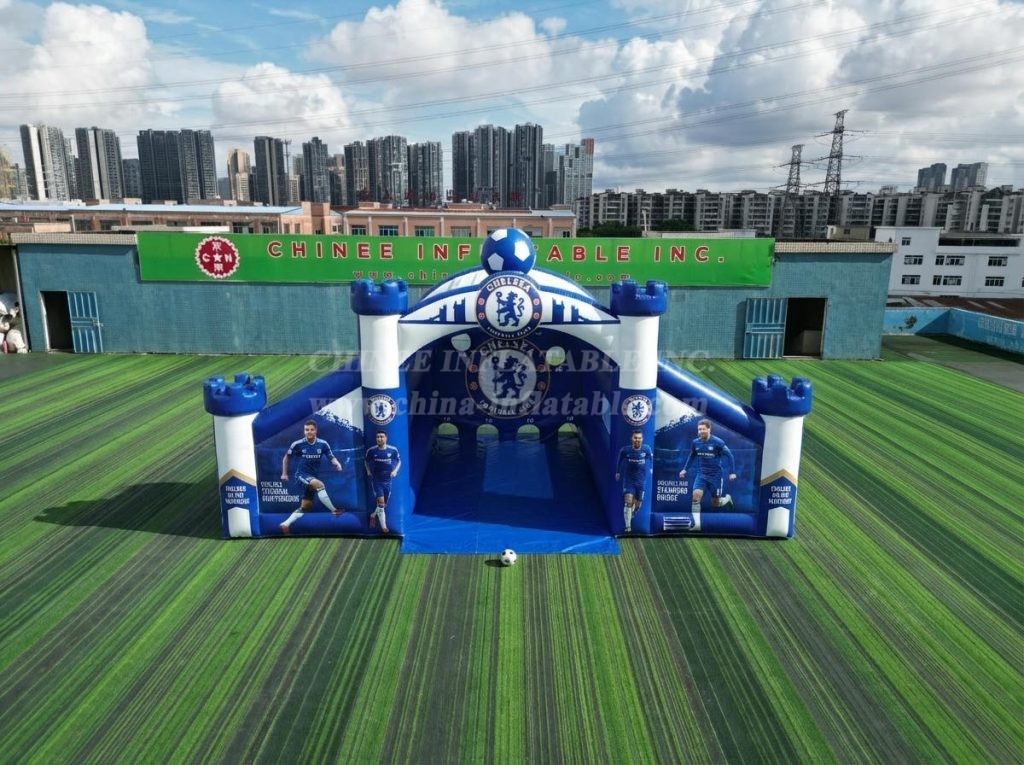 T11-7105 Chelsea Theme Inflatable Football Shoot Out Game