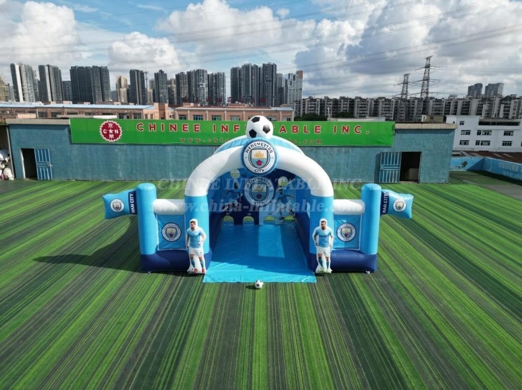 T11-7198 Manchester City Theme Inflatable Football Shoot Out Game