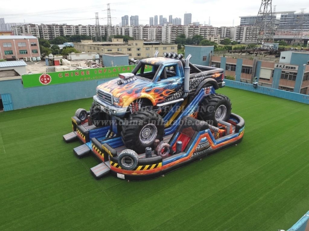 T6-6855 Monster Trucks Theme Inflatable Playground