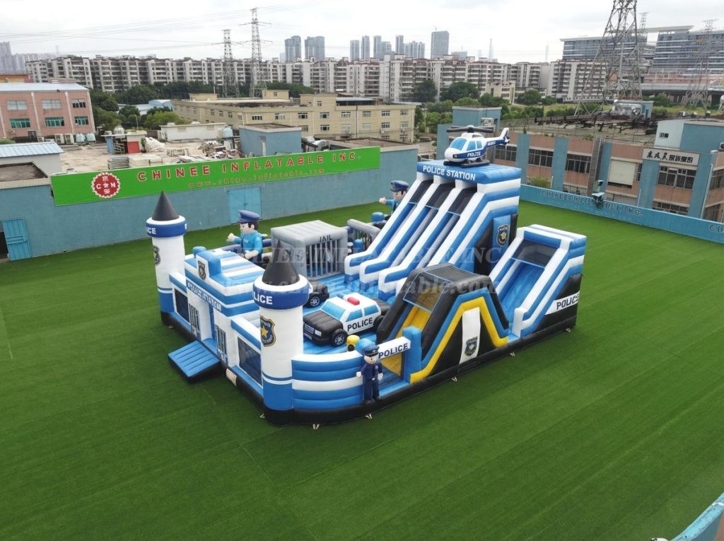 T6-6858 Police Station Theme Inflatable Playground