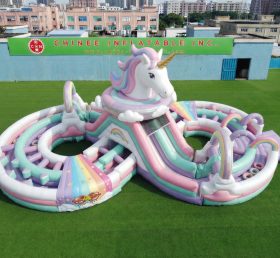 CR2-1000 Unicorn Theme Ginat Inflatable Obstacle Courses Challenging Run