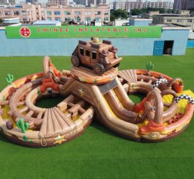 CR2-1001 Wild West Theme Ginat Inflatable Obstacle Courses Challenging Run