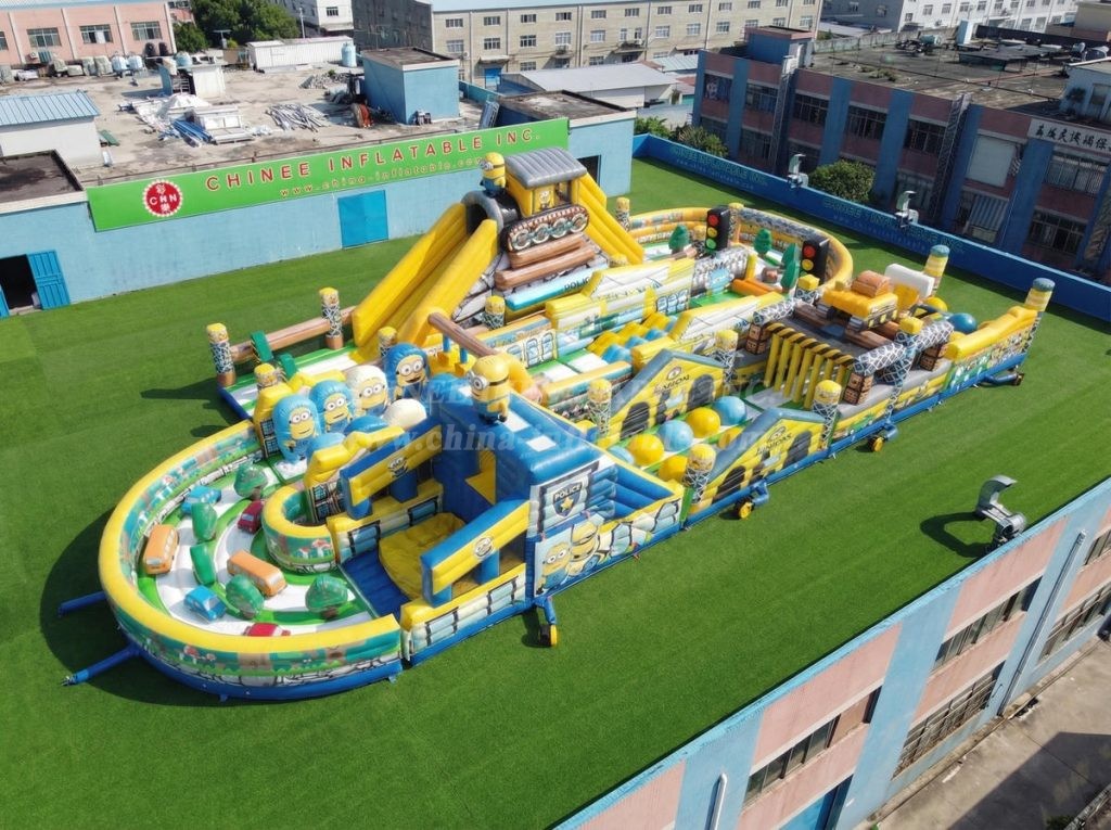CR2-505 Minions Theme Ginat Inflatable Obstacle Courses Challenging Run