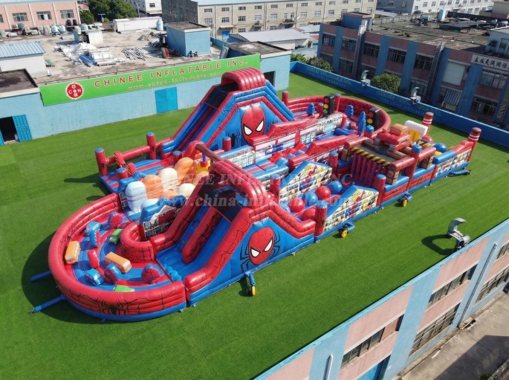 CR2-517 Spider-Man Theme Ginat Inflatable Obstacle Courses Challenging Run