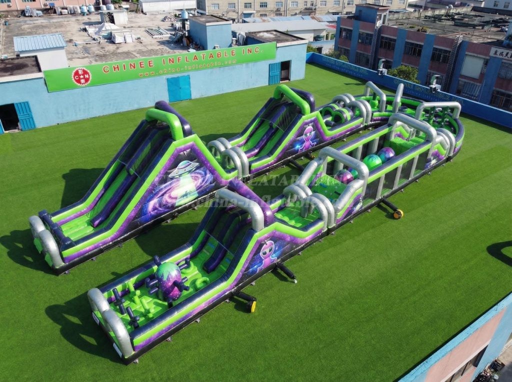 CR2-534 Alien Theme Giant Inflatable Obstacle Courses Challenging Run