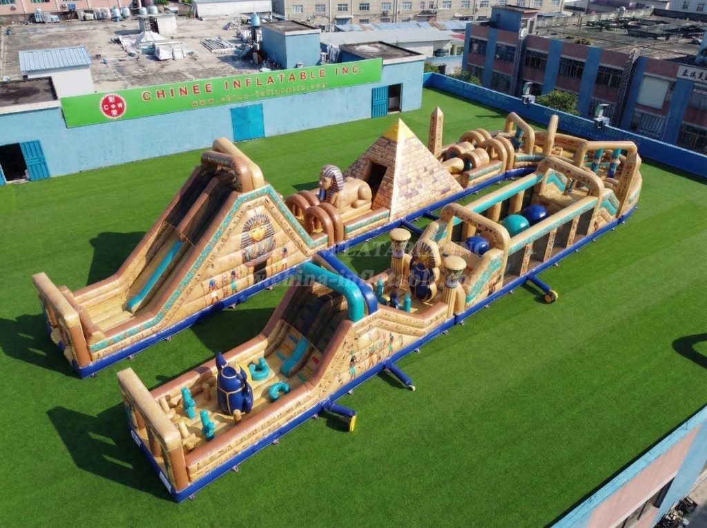 CR2-554 Egypt Theme Giant Inflatable Obstacle Courses Challenging Run