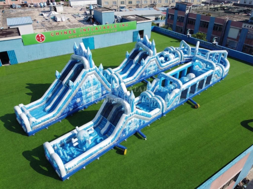 CR2-556 Frozen Theme Giant Inflatable Obstacle Courses Challenging Run