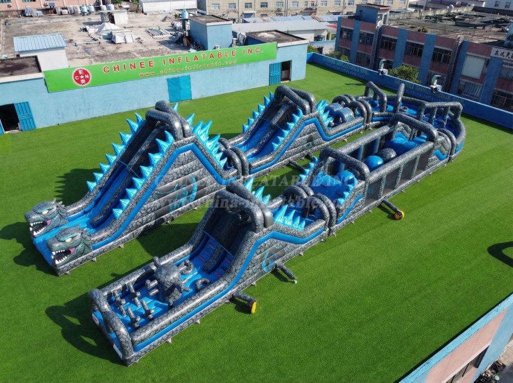 CR2-558 Godzilla Theme Giant Inflatable Obstacle Courses Challenging Run