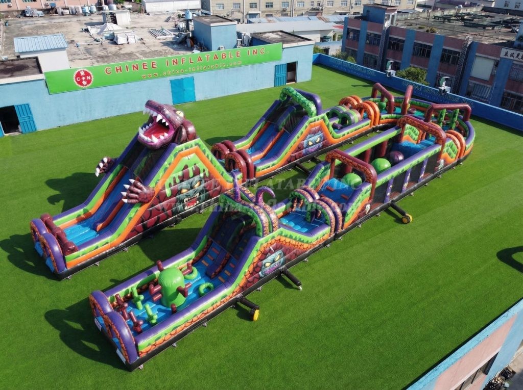 CR2-574 Monster Theme Giant Inflatable Obstacle Courses Challenging Run