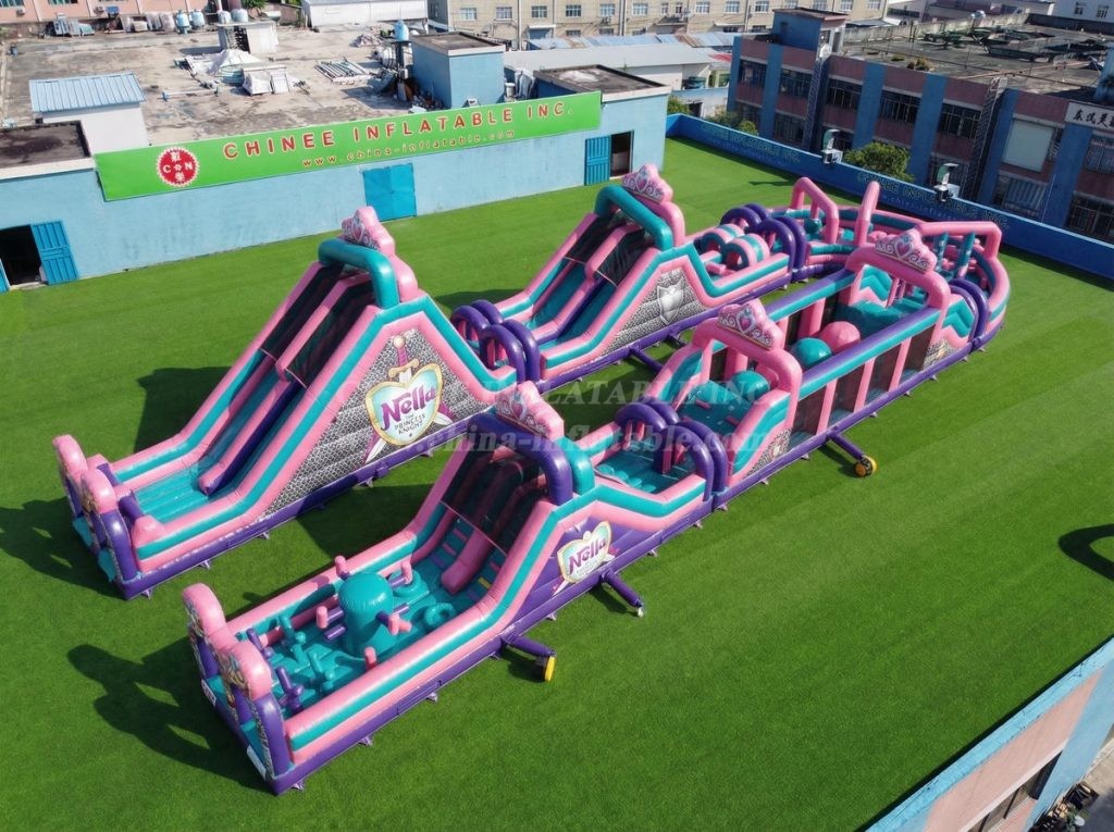CR2-576 Nella Knight Theme Giant Inflatable Obstacle Courses Challenging Run