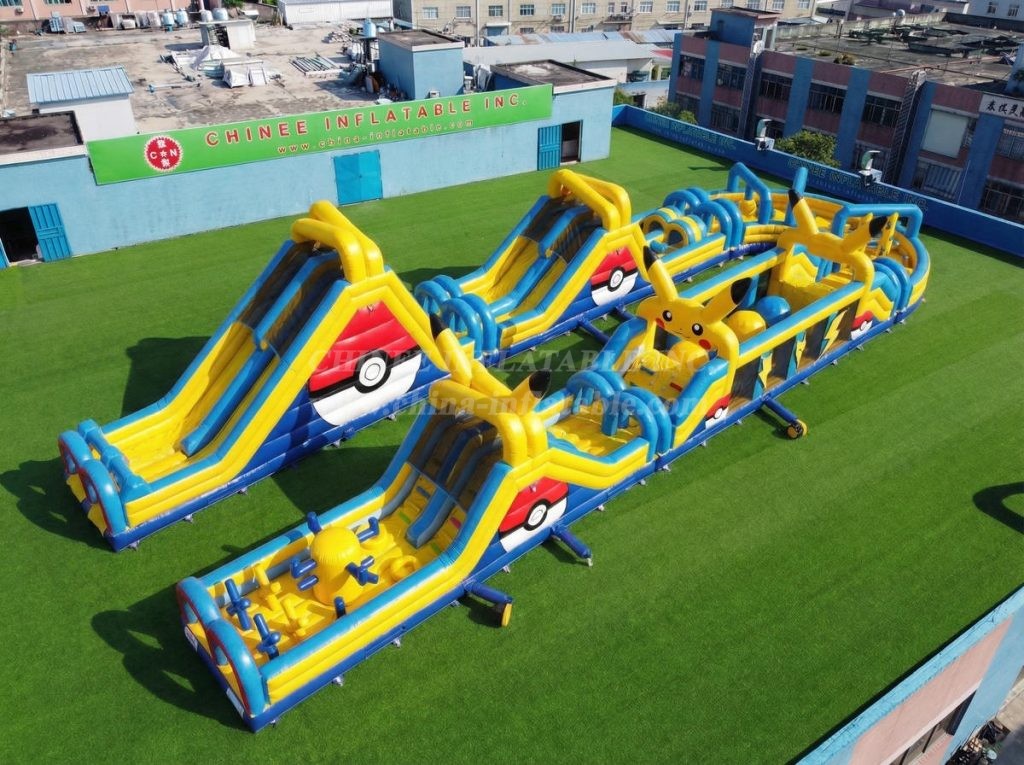 CR2-581 Pokemon Theme Giant Inflatable Obstacle Courses Challenging Run