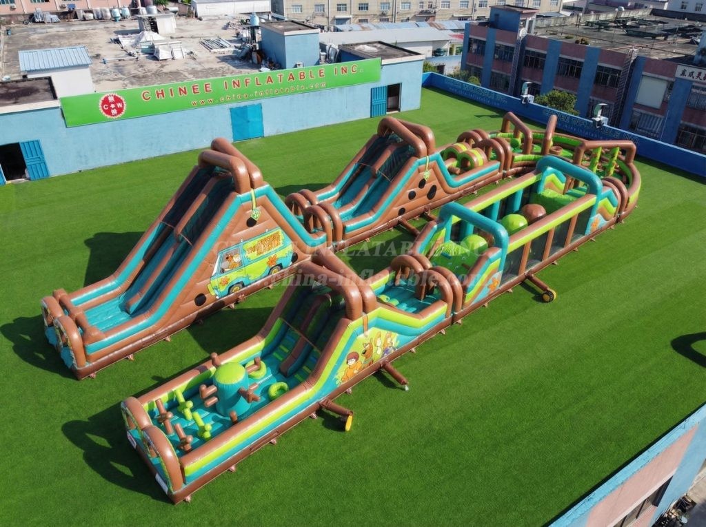 CR2-588 Scooby-Doo Theme Giant Inflatable Obstacle Courses Challenging Run