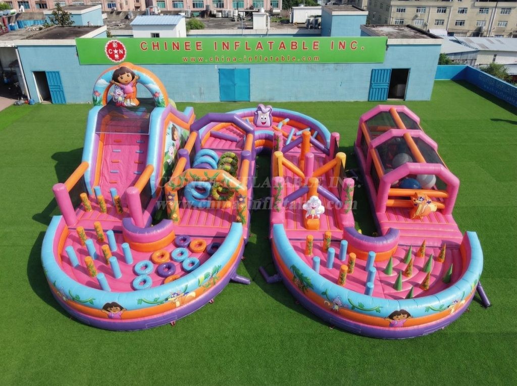 CR2-723 Dora Theme Ginat Inflatable Obstacle Courses Challenging Run