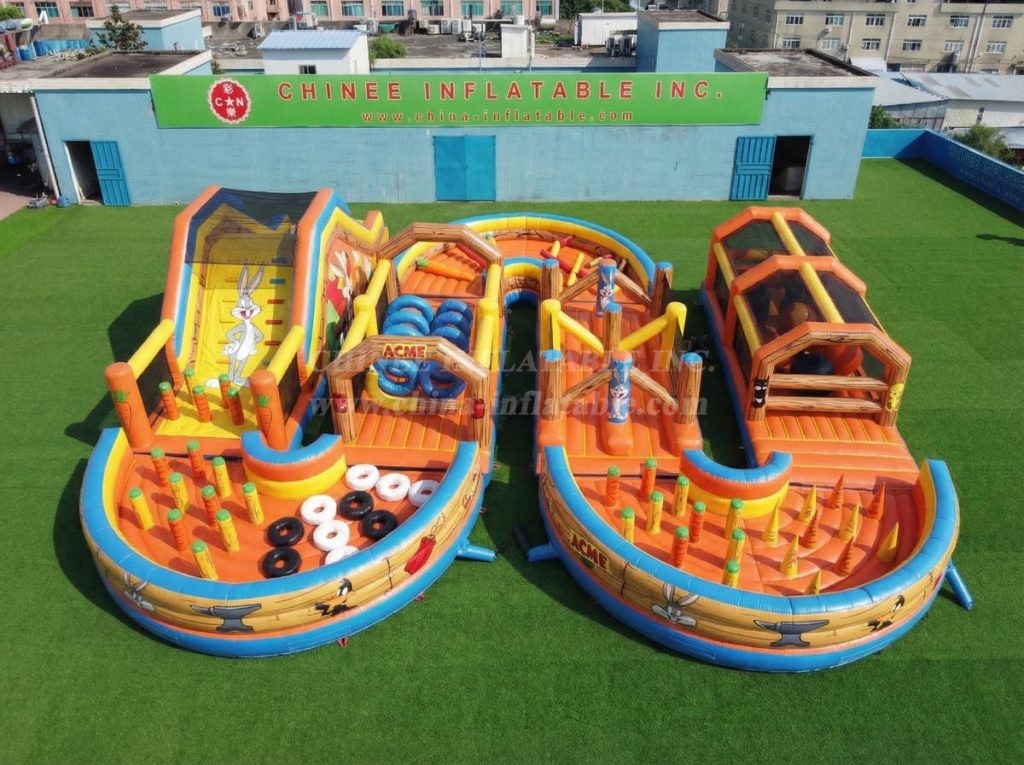 CR2-735 Looney Tunes Theme Ginat Inflatable Obstacle Courses Challenging Run