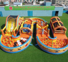 CR2-735 Looney Tunes Theme Ginat Inflatable Obstacle Courses Challenging Run