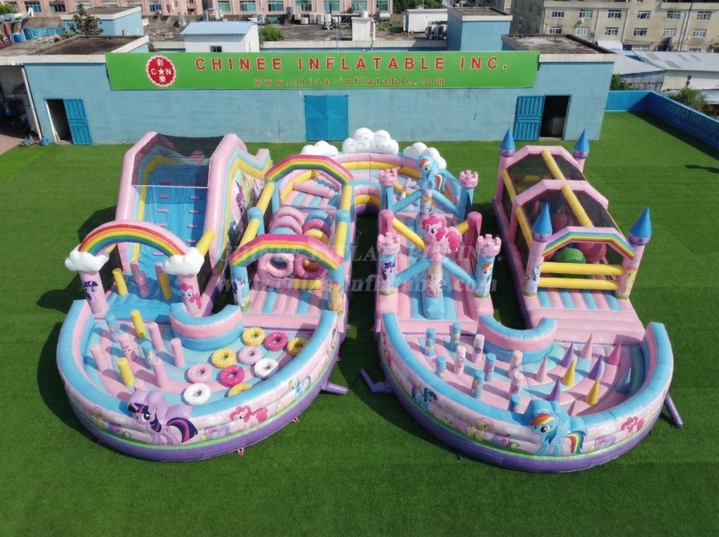 CR2-744 My Little Pony Theme Ginat Inflatable Obstacle Courses Challenging Run