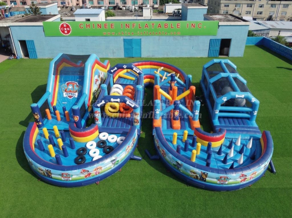CR2-746 Paw Patrol Theme Ginat Inflatable Obstacle Courses Challenging Run