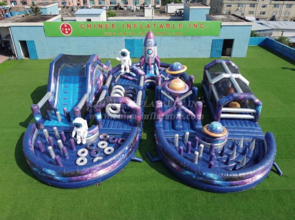 CR2-755 Space Theme Ginat Inflatable Obstacle Courses Challenging Run