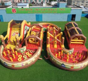 CR2-772 Winnie The Pooh Theme Ginat Inflatable Obstacle Courses Challenging Run