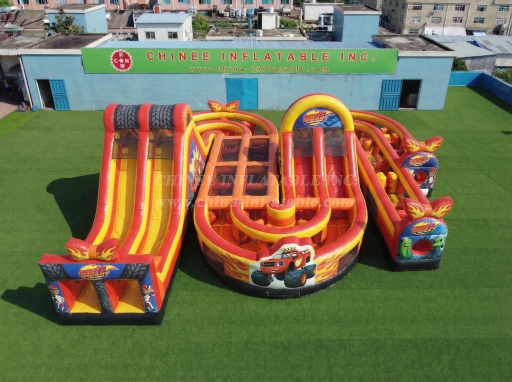 CR2-782 Blaze Monster Theme Giant Inflatable Obstacle Courses Challenging Run