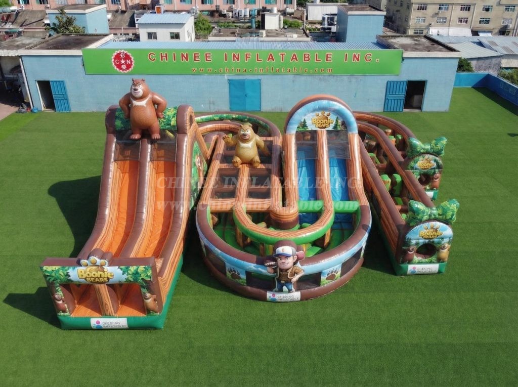 CR2-784 Boonie Bears Theme Giant Inflatable Obstacle Courses Challenging Run