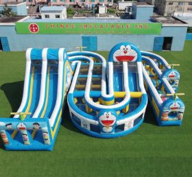 CR2-792 Doraemon Theme Giant Inflatable Obstacle Courses Challenging Run